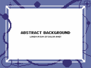 Poster - Pixel Art Style White Border Intertwined with Dark Blue Curved Lines on Light Blue Background