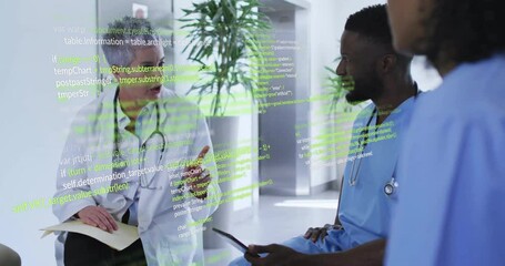 Poster - Animation of data processing over diverse doctors talking
