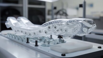 Poster - Cross-section of a soft robotics system, highlighting its flexible materials and design for tasks requiring gentle manipulation of delicate objects.