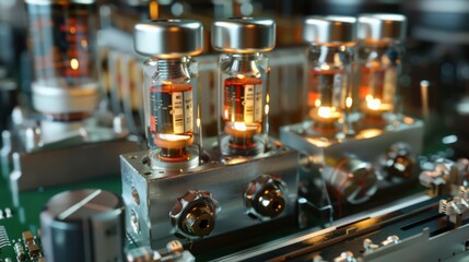Aufkleber - Cross-section of a transistor circuit, showing the NPN or PNP transistor configuration and its role in amplifying signals