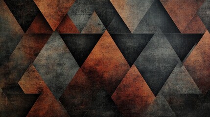 Poster - A textured geometric background with hand-drawn triangles and rough edges, giving a rustic, artistic feel.