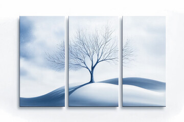 Oil paintings artwork, winter tree