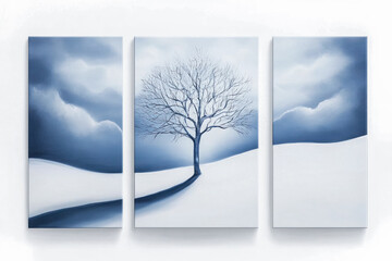 Wall Mural - Oil paintings artwork, winter tree