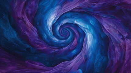 Poster - A mesmerizing swirl of deep blue and purple hues, creating a dynamic abstract vortex that inspires creativity and imagination.