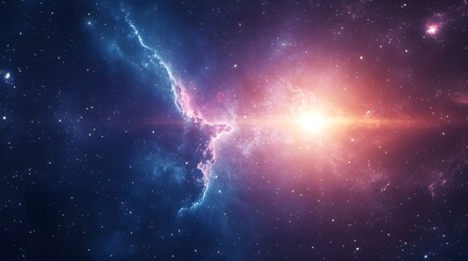 Wall Mural - cosmic nebula with bright star