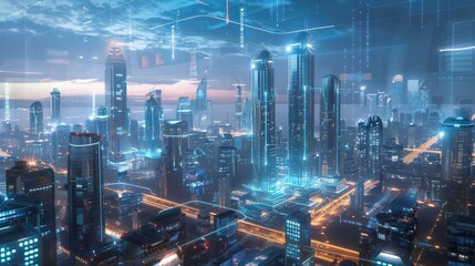 Poster - Witness the integration of AI in futuristic smart city designs, enhancing efficiency, safety, and quality of life for urban dwellers