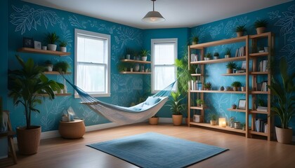 Photo interior modern design room 3d illustration;