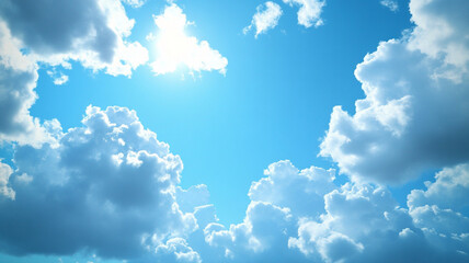 Wall Mural - Beautiful blue sky with white clouds