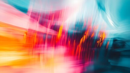 Canvas Print - Dazzling Vibrant Blur of Colorful Shapes and Lines in Dynamic Motion