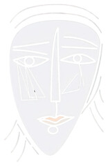 Sticker - PNG Women face cartoon drawing sketch.