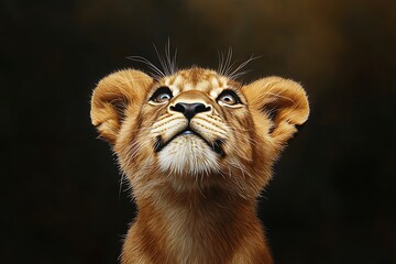 Poster - portrait of a lion cub