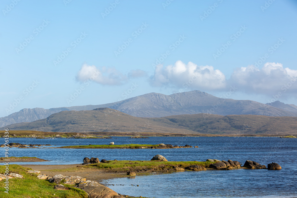 Stock-Foto „Parts of South Uist covered by the sea at high tide, Image ...