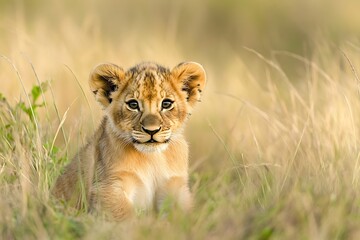 Poster - lion in the grass