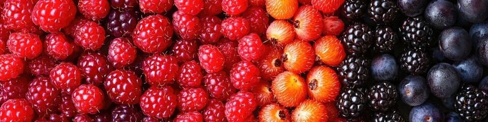 Wall Mural - background from different berries. Selective focus