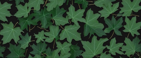 Wall Mural - texture from maple leaves on black background, wall paper design