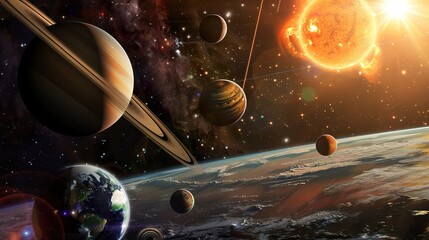 Wall Mural - The_solar_system_consists_of_the_Sun_Mercury_