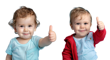 child with a smile on white background