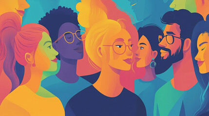 Wall Mural - Leveraging diverse perspectives within a team leads to innovative business solutions Illustration Flat design