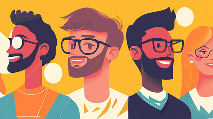 Wall Mural - Leveraging diverse perspectives within a team leads to innovative business solutions Illustration Flat design