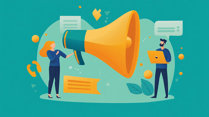 Wall Mural - Open communication fosters transparency and paves the way for business success Illustration Flat design