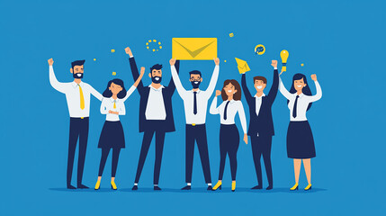 Wall Mural - Recognizing team achievements motivates continued success in business endeavors Illustration Flat design