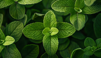 Salvia officinalis. Clary Sage natural green leaves macro background plant photography