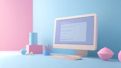 Computer screen with web design software featuring 1920s style scene