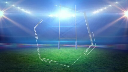Poster - Animation of building hexagon over sports stadium