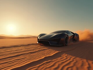 car in desert