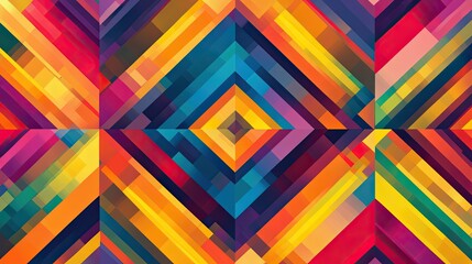 Poster - Seamless geometric pattern in vibrant colors