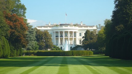 Wall Mural - White House in Washington, D.C. with its iconic architecture and manicured gardens