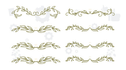 luxury botanical gold wedding frame elements on white background. set of circle shapes, glitters, eu