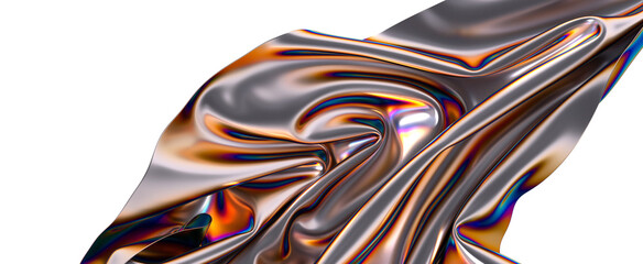 Poster - A mesmerizing swirl of iridescent fabric catching the light in a vibrant display