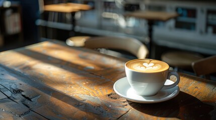 Sticker - Coffee cup on cafe table