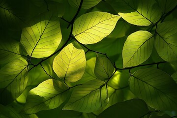 Wall Mural - green leaves background