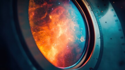 Wall Mural - Spacecraft Window View of a Nebula