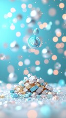 Poster - Abstract Christmas Ornament with Glittery Background.