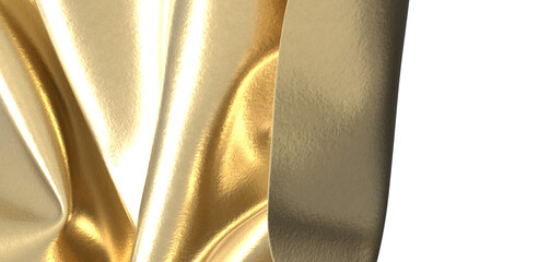 Poster - A golden wave of fabric shimmering with light