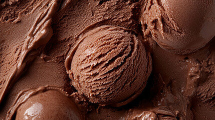 Delicious chocolate ice cream close-up 