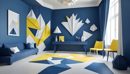 Photo interior modern design room 3d illustration;