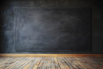 Blank wide screen real chalkboard background