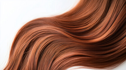 Red hair wave on a light background.