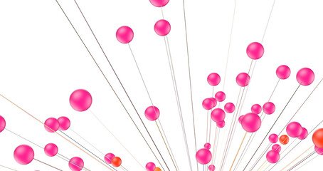 Aufkleber - Abstract polygonal space with connecting dots and lines. Dark background. Connection structure. 3d Widescreen