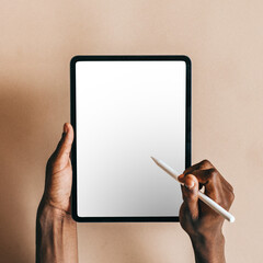 Tablet screen png mockup, transparent design