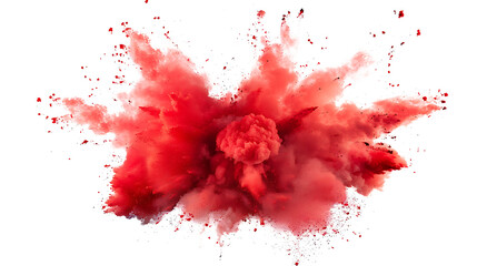 red color explosion isolated on white