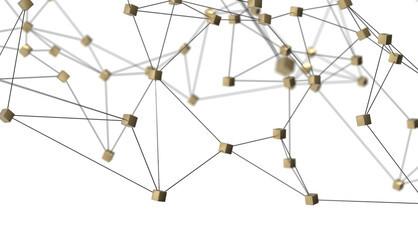 Leinwandbilder - Abstract 3d render, network concept, background