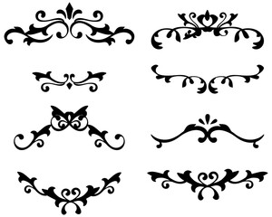 Canvas Print - Elegant black ornamental frame png sticker collection