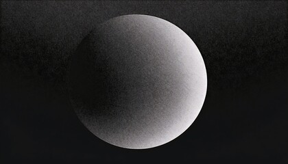 Wall Mural - abstract grainy gradient white gray noise texture monochrome sphere minimalist black background bann