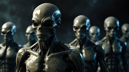  Group of Aliens, Sci-Fi Extraterrestrial Invasion and Paranormal Visit