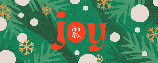 Wall Mural - merry christmas and happy new year greeting card or web banner. modern beautiful xmas design with ty